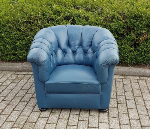 Nette en luxe vintage leren club seat Chesterfield look