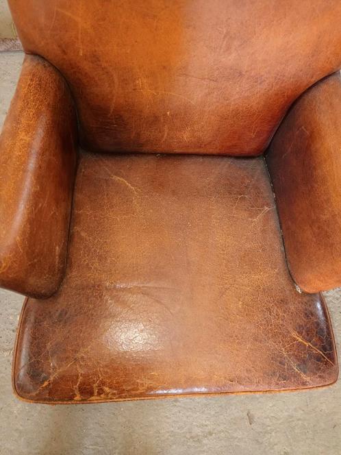 Vintage schapenleren armstoel / fauteuil